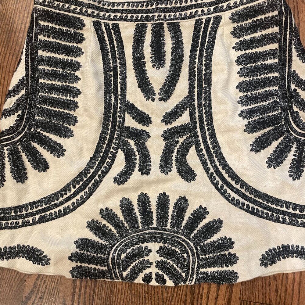 Anthropologie Ollari New York Cream and White Mini Skirt, XL, NWT